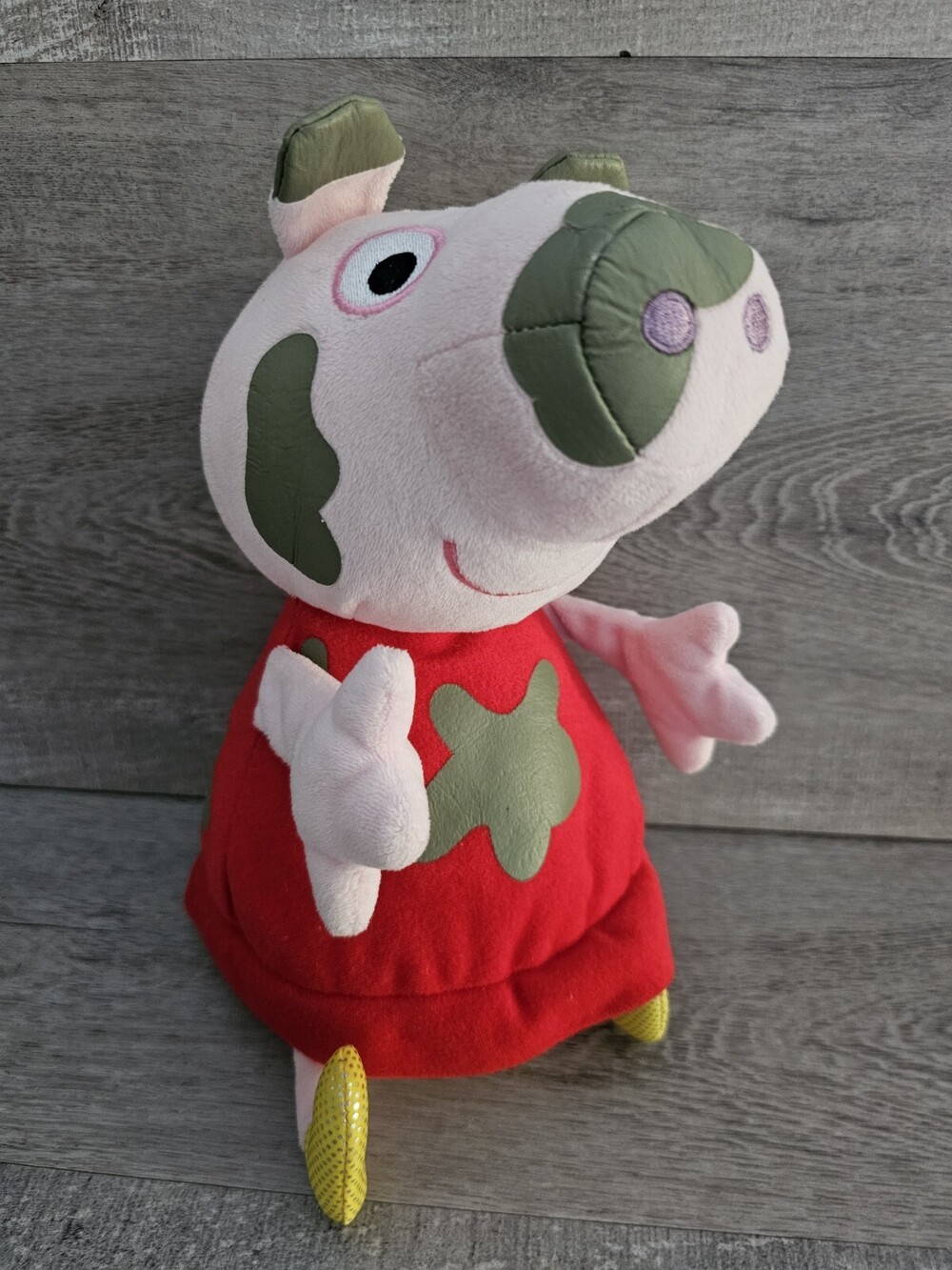 Peppa Pig Plush in Mud Dress 12'' Stuffed Animal Toy Muddy Pink Shiny Feet